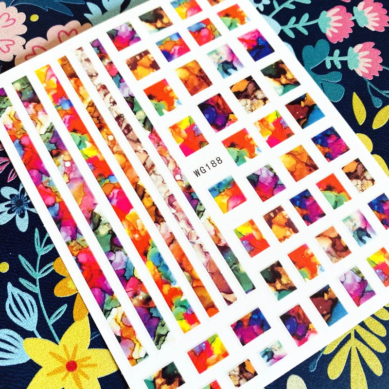 Newest WG 187 188 189 Marble pattern 3d nail art sticker nail decal stamping export japan 4