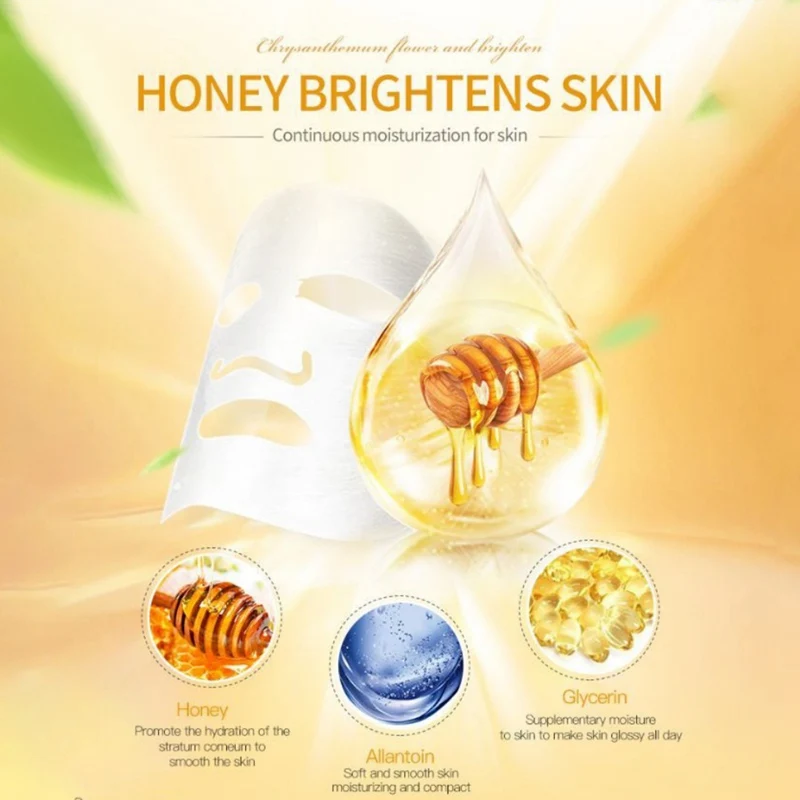 Honey Essence маска для лица увлажняющая отбеливающая продукция для ухода за кожей Антивозрастная питательная листовая невидимая маска для лица