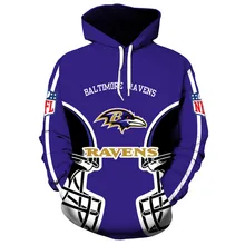 Мода Baltimore Ravens 3D Толстовка крутая футбольная Толстовка