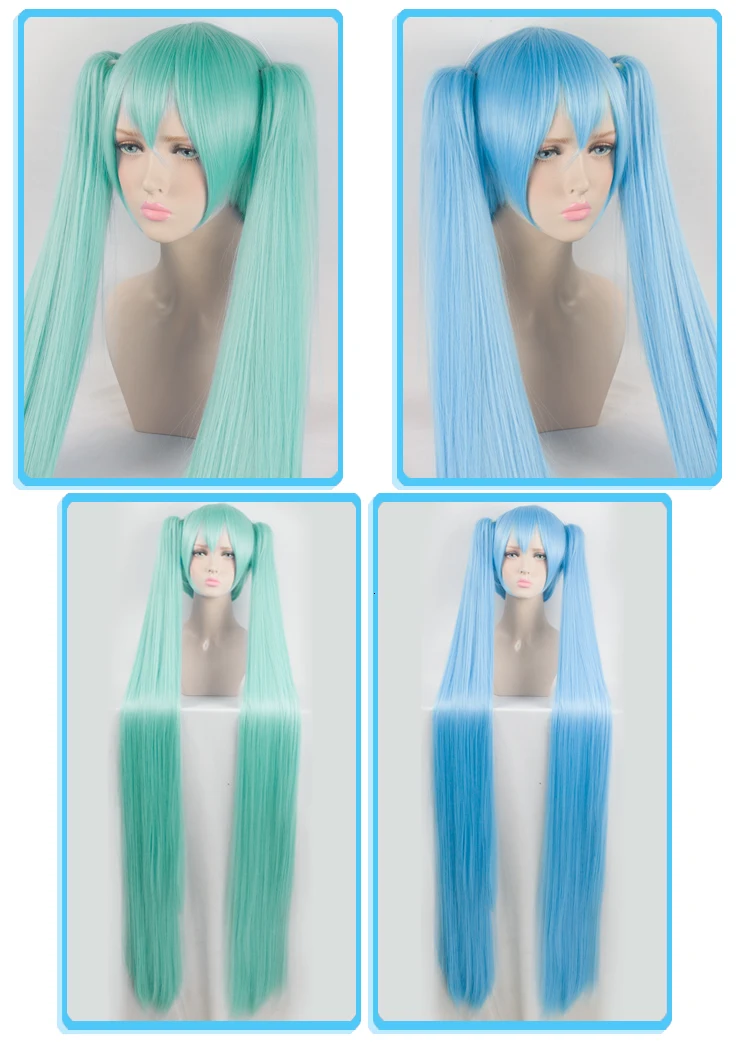 HSIU Высокое качество VOCALOID косплей парик Хацунэ Мику косплей парики Хэллоуин вечерние волосы Аниме игры 150 см Аквамариновый парик