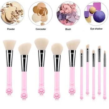

10Pcs Beauty Makeup Brushes Set Cosmetic Foundation Powder Blush Eye Shadow Lip Blend Make Up Brush Tool Kit