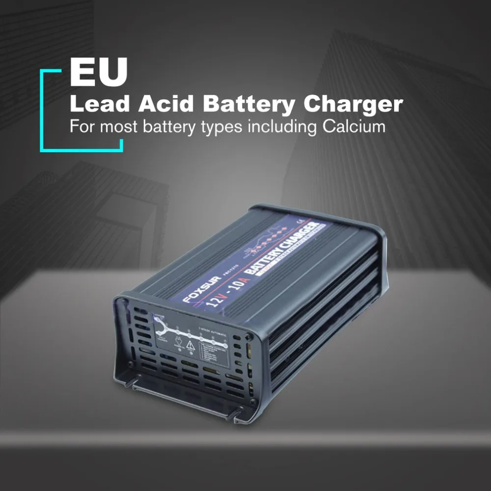 12V 10A автомобиля автоматический Батарея Зарядное устройство 7-этап Смарт свинцово-кислотный импульсный ремонт Батарея Зарядное устройство MCU сопровождающий Зарядное устройство