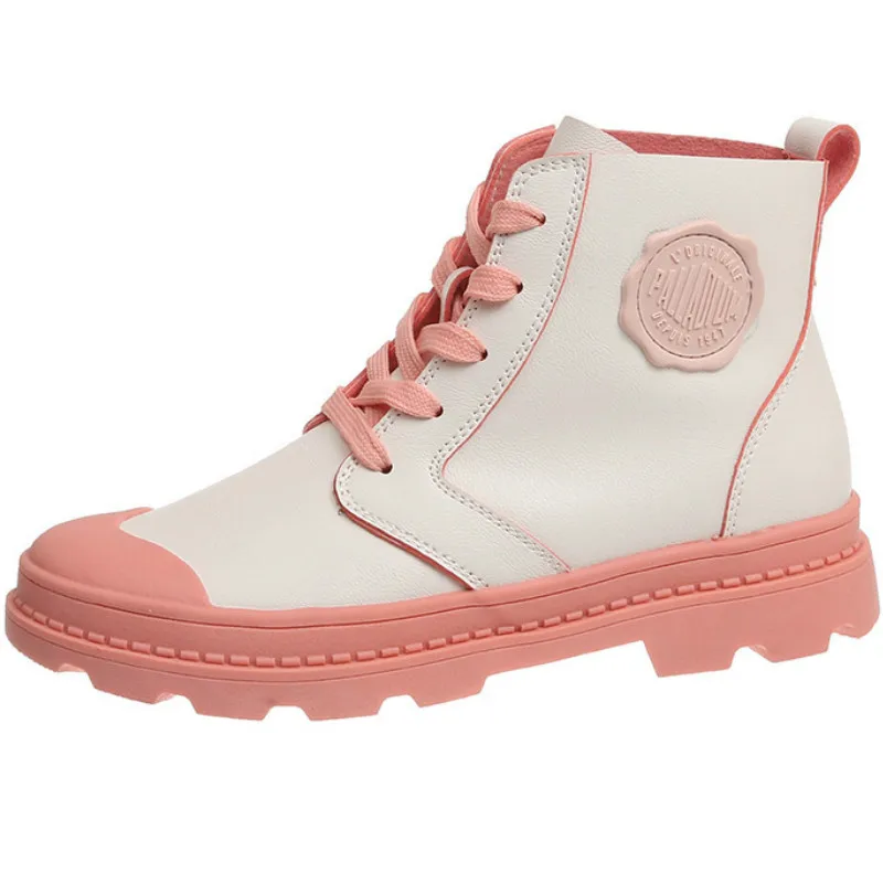 

2019 New High Top Women Fashion PU Casual Shoes Casual Sneakers Breathable Flat Driving Vulcanize Lovers Walking Shoes T1-79