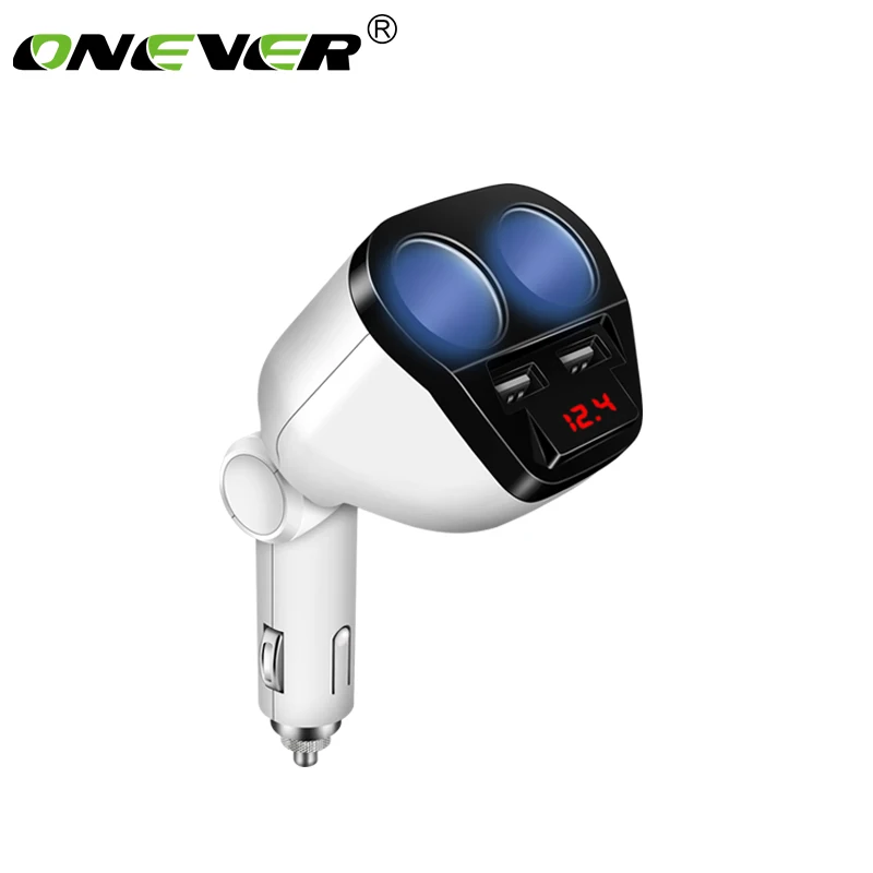 

Onever 120W Car Cigarette Lighter Socket Splitter Hub Power Adapter 5V/3.4A Dual USB Charger For IPhone Ipad Universal Safe