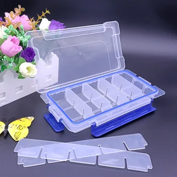 

Small Three Button 15 Lattice Desktop Transparent Storage Box Plastic Seperated Splittable Storage Box Finishing Box Tool Box Me