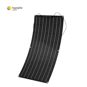 

Solar panel 80w, Jingyang black ETFE semi-flexible solar panel provides power for 12v battery