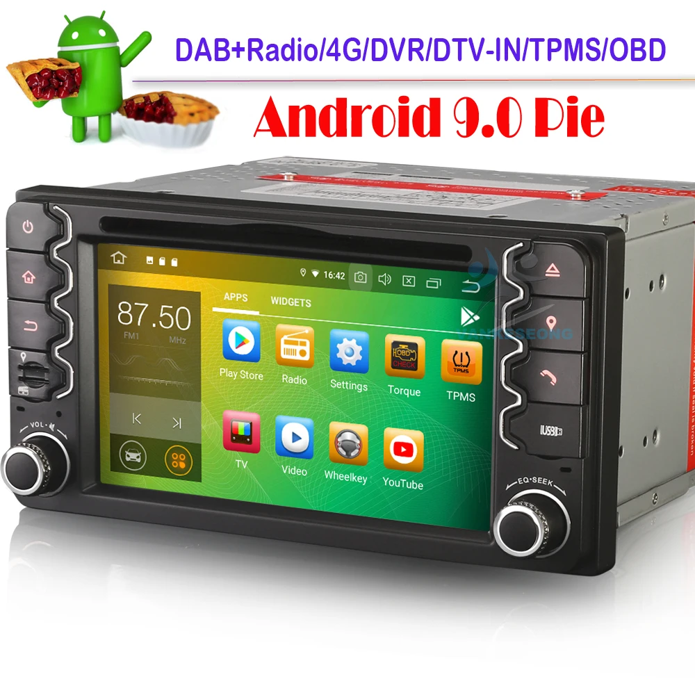 cheap Octa Core Android 9.0 Car GPS Sat Nav DAB+ CD 4G Car Multimedia Player For TOYOTA COROLLA EX RAV4 VIOS VITZ HILUX