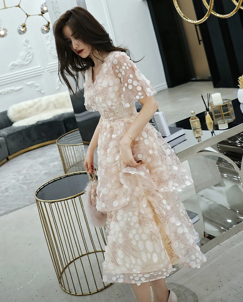 Новые дизайнерские короткие кружевные платья для выпускного вечера Vestidos de Festa элегантное платье с рисунком Иллюзия вечернее платье