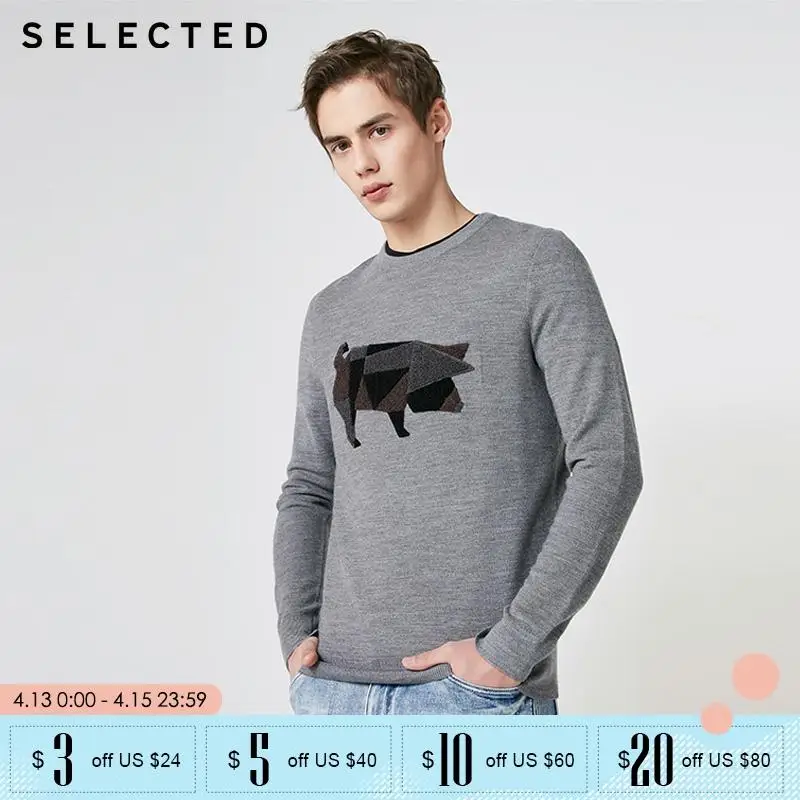 

SELECTED Mens Winter Wool Blend Long-sleeved Sweater | 419124546