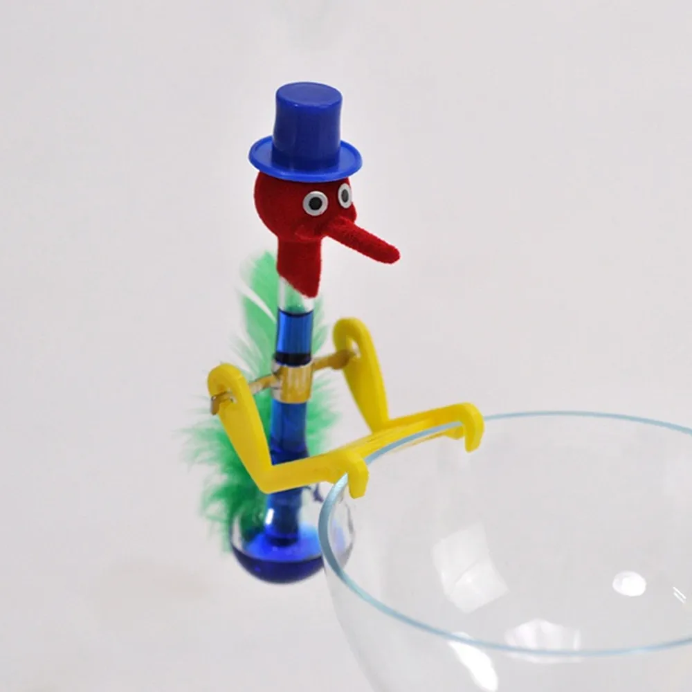 Creative Non-Stop Liquid Drinking Glass Lucky Bird Funny Duck Bobbing Magic  Prank Toy Drink Water Desk Toy Perpetual Motion