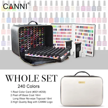 

240 Colors/lot CANNI Soak Off Gel Nail Polish 7.3ml LED UV Color Gel Lacquer Nail Art Salon LED Lamp Curing UV Gel Nail Polish