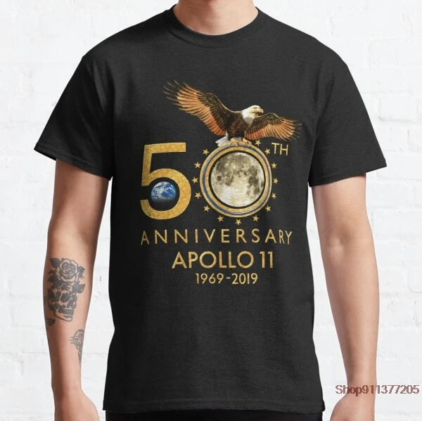 Мужская/женская футболка с принтом клоуна на 50-ю годовщину Аполло 11 Луна Посадка