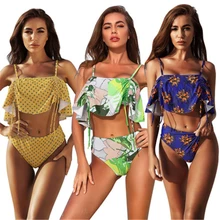 High Waist Bikinis 2020 Sexy Biquini Women Swimsuit Floral Swimwear Ruffles Bikini Set Summer Bathing Suit Female Beach Wear High Waist Bikinis 2020 Sexy Biquini Women Swimsuit Floral Swimwear Ruffles Bikini Set Summer Bathing Suit Female Beach Wear