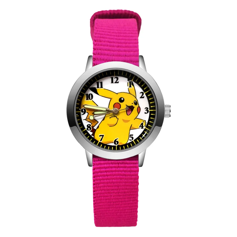 Модные Мультяшные милые стильные детские часы, детские Студенческие Кварцевые наручные часы с нейлоновым ремешком для мальчиков и девочек JA171 - Цвет: Rose