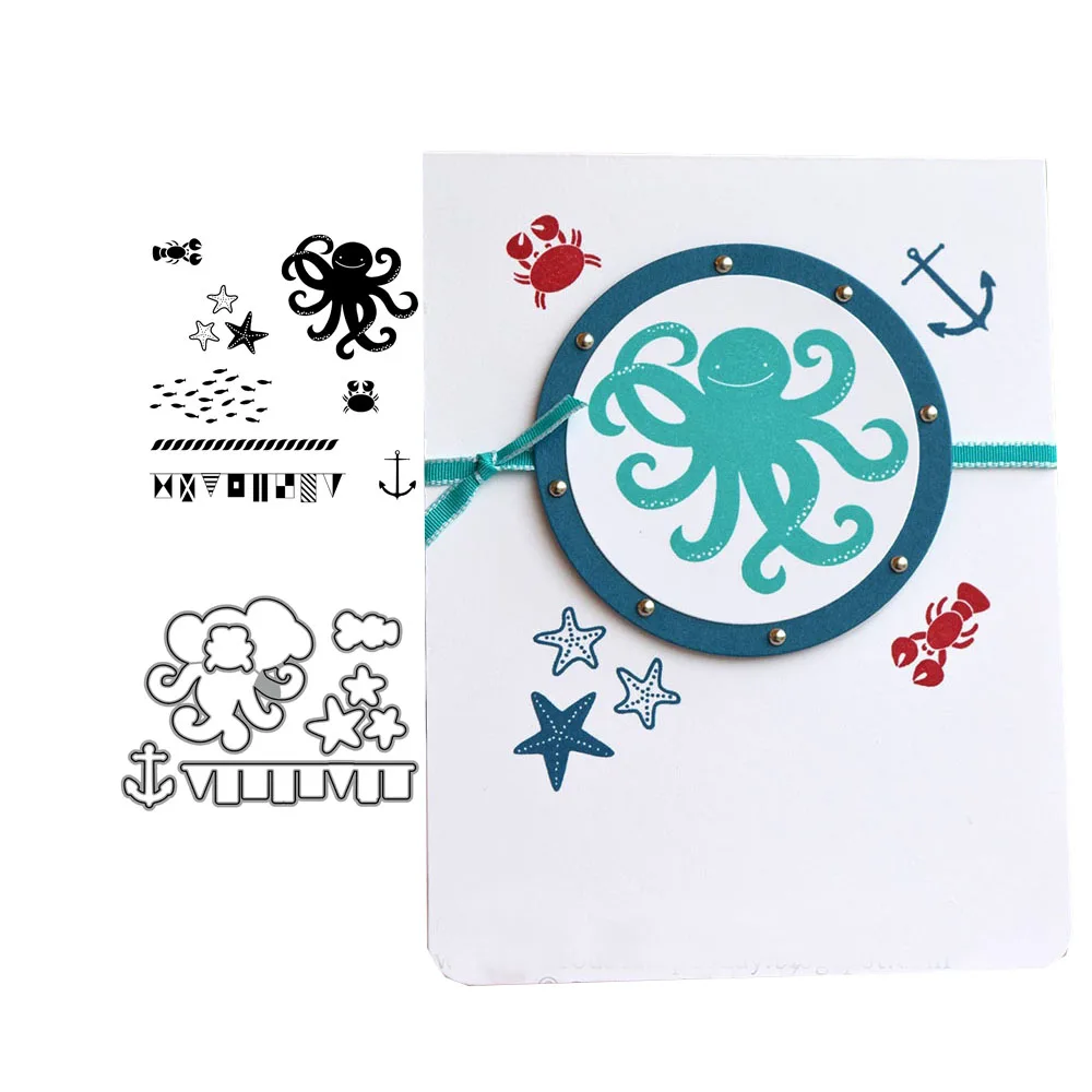 

2019 New Octopus Metal Cutting Dies and stamps DIY Scrapbooking Card Stencil Paper Craft Handmade Album Handboo Sale-Seller