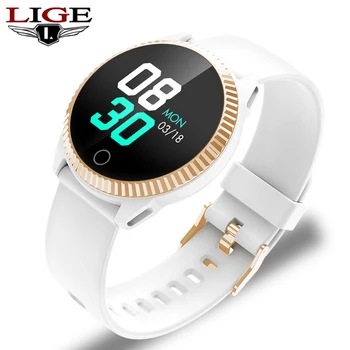 

LIGE New IP67 Waterproof Smart Watch Women Lovely Bracelet Heart Rate Monitor Sleep Monitoring Smartwatch Connect IOS Android