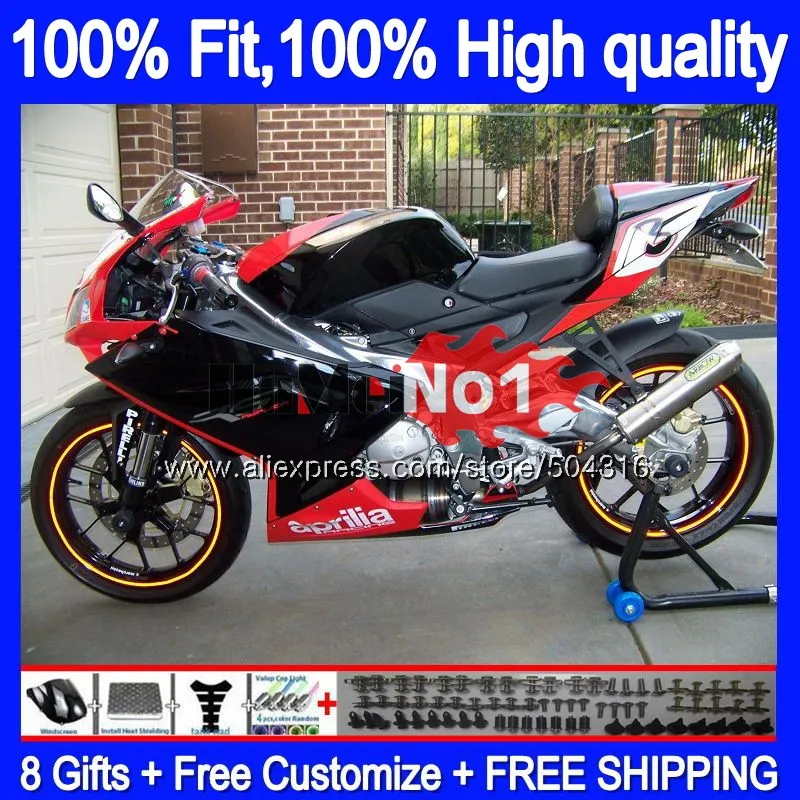 Инъекции для Aprilia RS-125 RSV125 R 34MC. 0 RS 125 2006 2007 2008 2009 2010 2011 RS125 06 07 08 09 10 11 обтекатель глянцевый blk красный