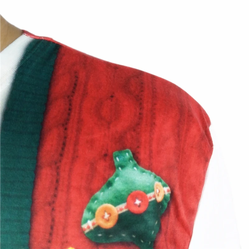 Tacky Jingle Bells напечатаны уродливое Рождество футболка для мужчин Frisky Hairy Santa мужские с длинным рукавом уродливое Рождество футболки Плюс Размер
