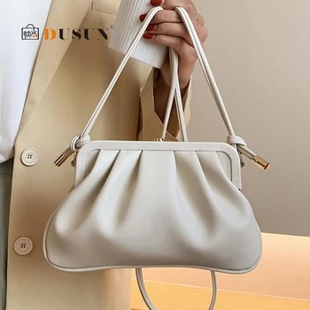 

Pleated Clip Bag Women 2020 Fashion New High-quality PU Leather Women's Designer Handbag Travel Shoulder Messenger Bag Ladies
