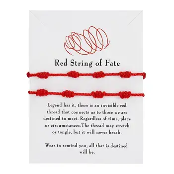 2pcs/set Fashion Handmade 7 Knots Red String Bracelet for Protection lucky Amulet and Friendship Braid Rope Wristband Jewelry