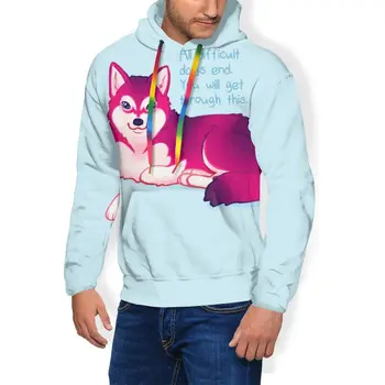 

Malamute Hoodie All Difficult Days End - Malamute Pup Hoodies Long Length Fashion Pullover Hoodie Mens Hoodies