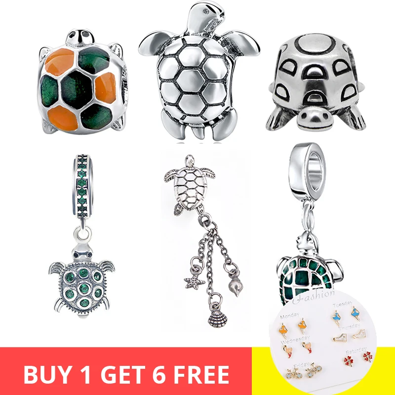 

SG cute animal tortoise collection diy pandora charms 925 silver beads fit authentic bracelet pendant fashion jewelry making