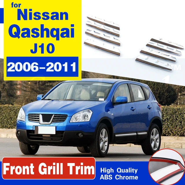 For Nissan Qashqai J10 2007 2008 2009 2010 2011 ABS Chrome Front Racing  Grille Around Cover Trim Molding Strip Car Accessories - AliExpress