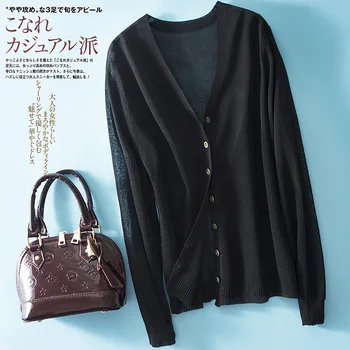 

Prevent bask in unlined upper garment of female loose with a brief paragraph ice silk knitting cardigan female