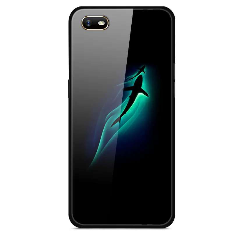 6," для OPPO A1K чехол, закаленное стекло, крутой рисунок, жесткий чехол на заднюю панель, чехол для OPPO A1K, силиконовый бампер, мягкий ТПУ, черная рамка