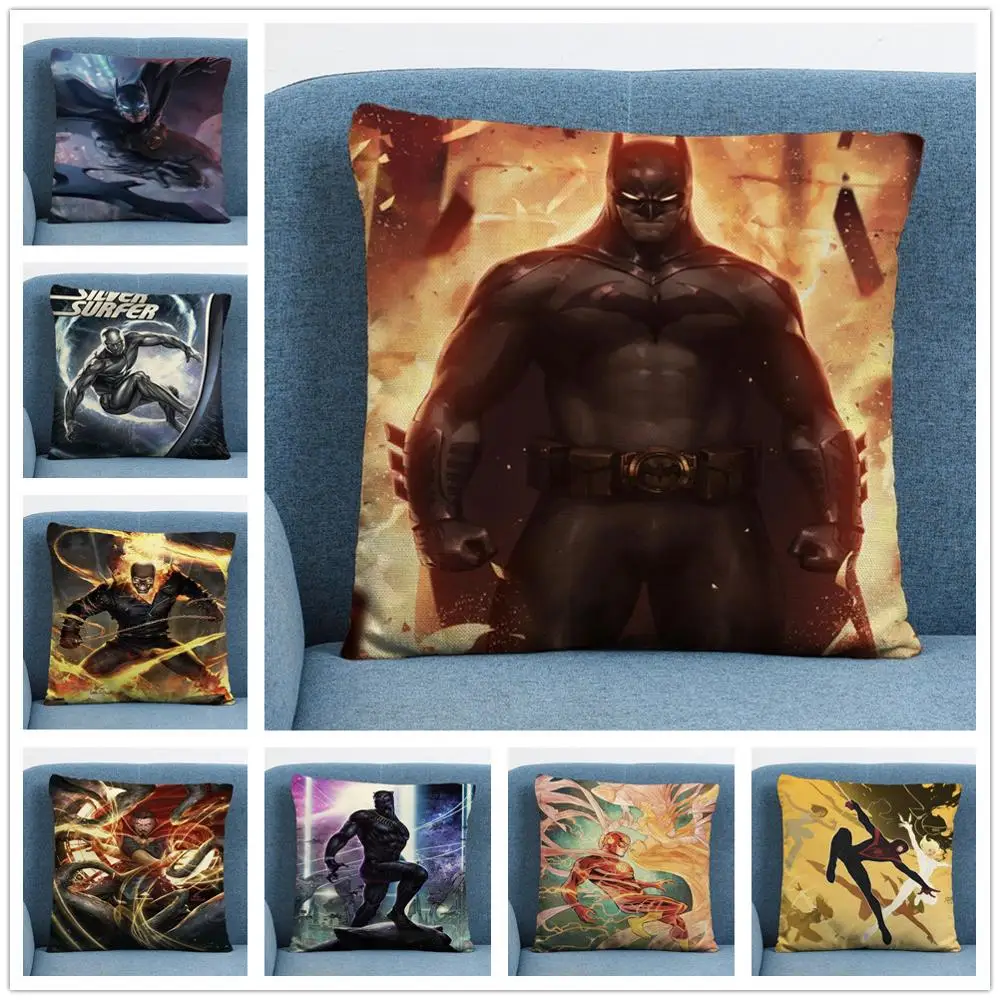 

Marvel / DC Super Hero Character Cartoon Covers For Sofa Home Decor Linen Cushion Case Throw Pillow Case 45x45cm