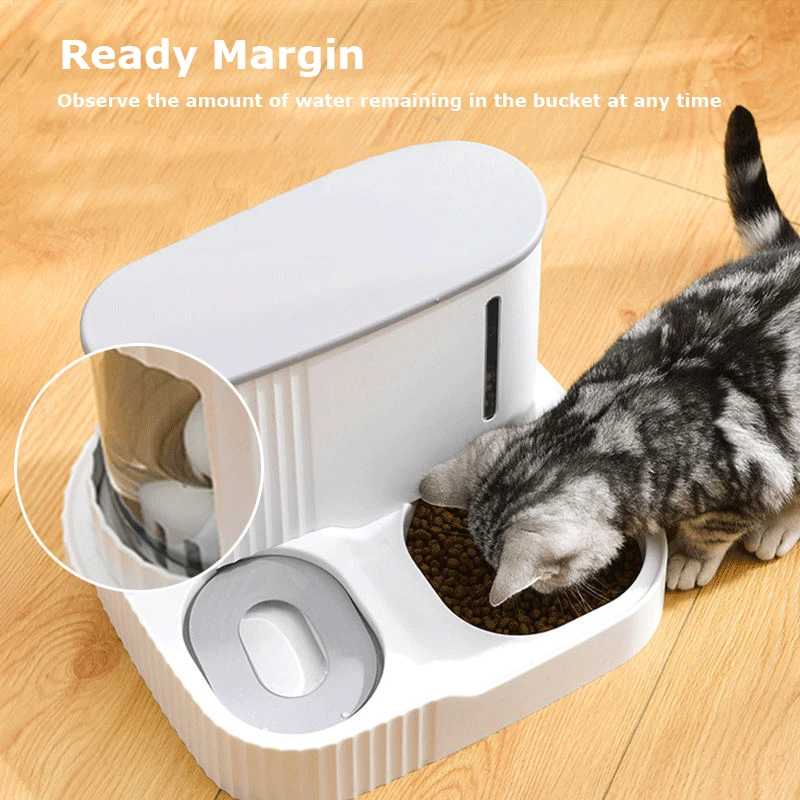 Pet Cat food bowl 3LDog Automatic Feeder with Dry Food Storage Cat Drinking Water bowl High Quality Safety Material pet supplies 4