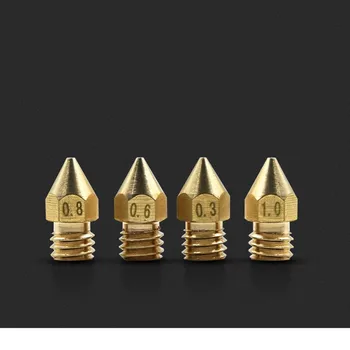 

10Pcs/Set 3D Printer Brass Copper Nozzle Mixed Sizes 0.2/0.3/0.4/0.5 Extruder Print Head For 1.75MM MK8 Makerbot