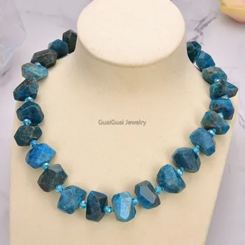 

GG Jewelry 20'' Faceted Apatite Nugget Crystal Necklace