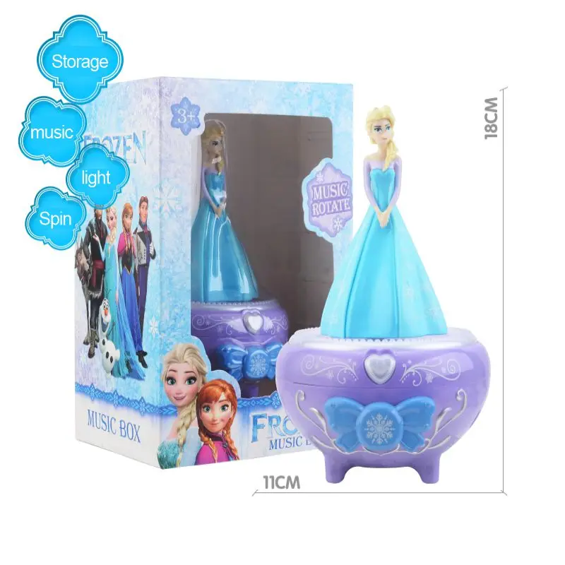 

2020 Hot Sale Frozen Rotating Music Box Princess Aisha Music Box Children's Toys Creative Lights Best Birthday Gifts for Girls