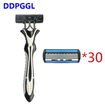 

DDPGGL 30pcs Blades Personal Stainless Steel Safety Razor Blades Men Shaving Pace 6 Layer Razor Blades for Men Shaver Razor