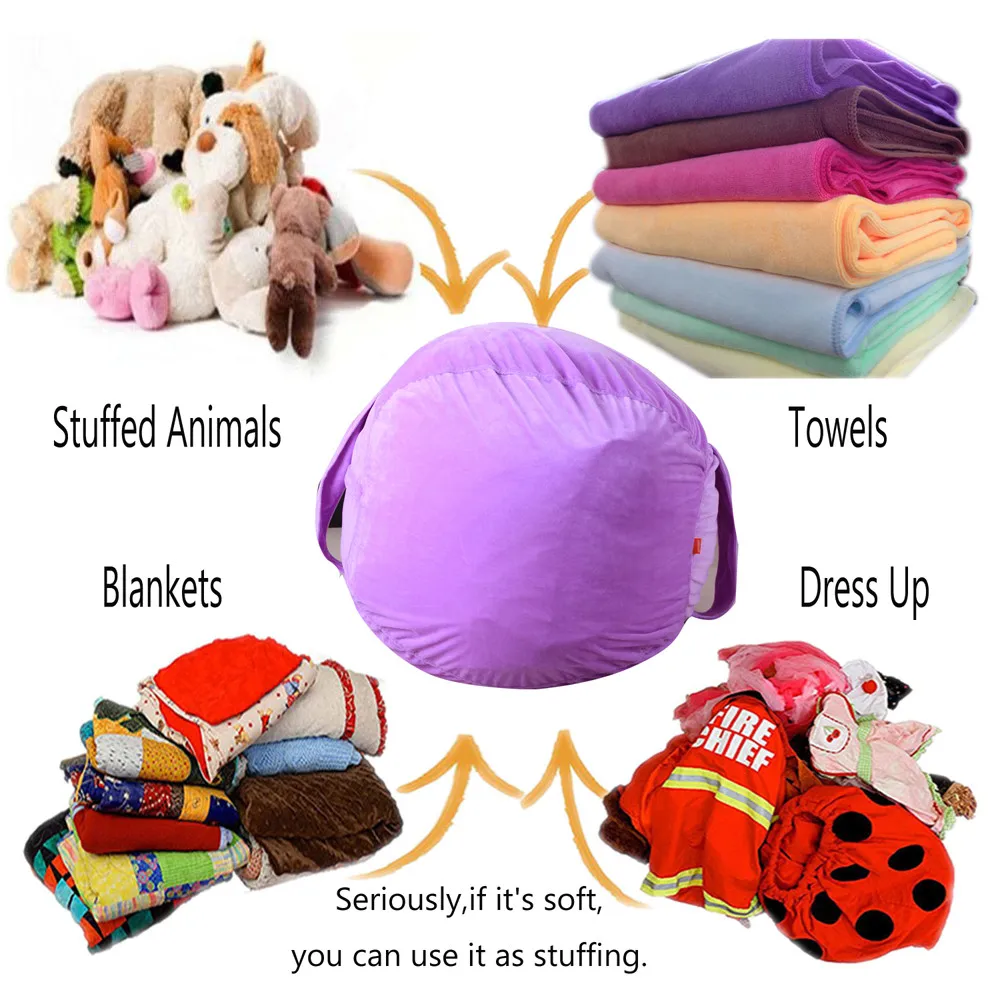 Удобный, гибкий, многоразовый Детский плюшевый мешок для хранения игрушек в виде животных мягкий мешочек в полоску тканевый органайзер для сидения для дома