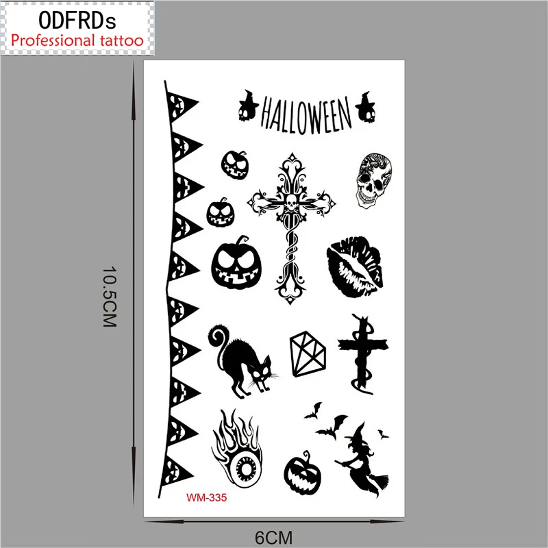 Водонепроницаемые Временные татуировки хна для на Хэллоуин|flash tattoo stickers|tattoo