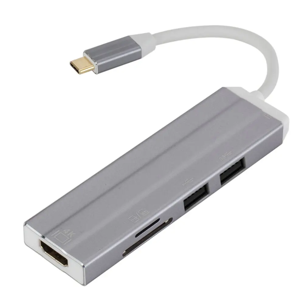 Type-C кардридер type C концентратор 6 в 1 тип-c к Hdmi с Tf безопасный цифровой считыватель карт памяти Pd зарядка