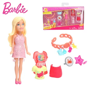 

Original Barbie Doll Zodiac Series Doll with Shoes Dress Clothes Accessories Set Barbie Baby Girls Toys Capricorn Gemini FMK78