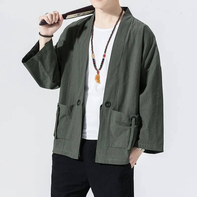 Japanese Retro Kimono Robe Cardigan Shirt Men And Women Casual Yukata Haori Summer Thin Coat Tops Sunscreen Coat Beach Tops