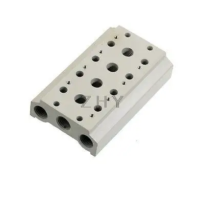 G1/4 Отверстие Трубы Алюминиевый пневматический 4 станции Соленоидный клапан база
