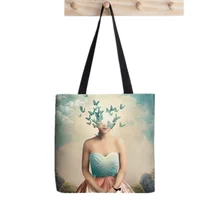 

2021 Shopper Little Sister Printed Tote Bag women Harajuku shopper handbag girl Shoulder shopping bag Lady Canvas Bag