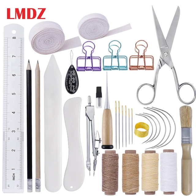 Bookbinding Kit Starter Tools Set Bone Folder Paper Creaser Waxed Thread  Awl Large-Eye Needles for DIY Book Binding - AliExpress