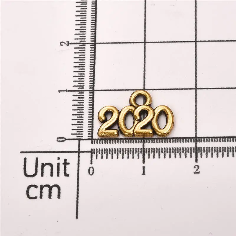 50/100pcs Gold Silver Alloy Number Year / Charms Pendants For DIY Necklace Bracelet Jewelry Making Pendant - Окраска металла: Antique Gold 50pcs