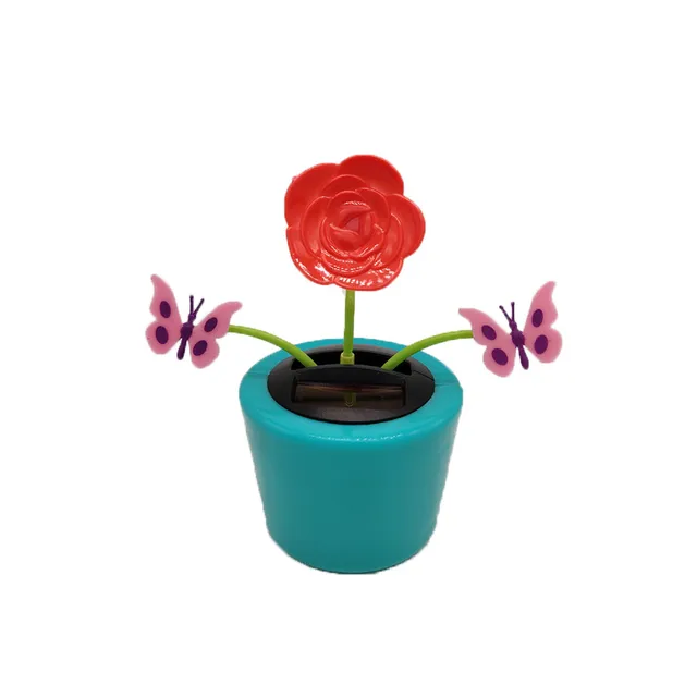 1PC Moving Dancing Swing Flip flap Solar Toy Power Sunflower Apple Car gadgets Gift Home Toys 4