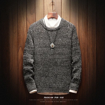 Свитер мужской модный винтажный стиль мужские свитера и пуловеры Повседневный осенний свитер Knitted пуловер вязаный - Цвет: Черный