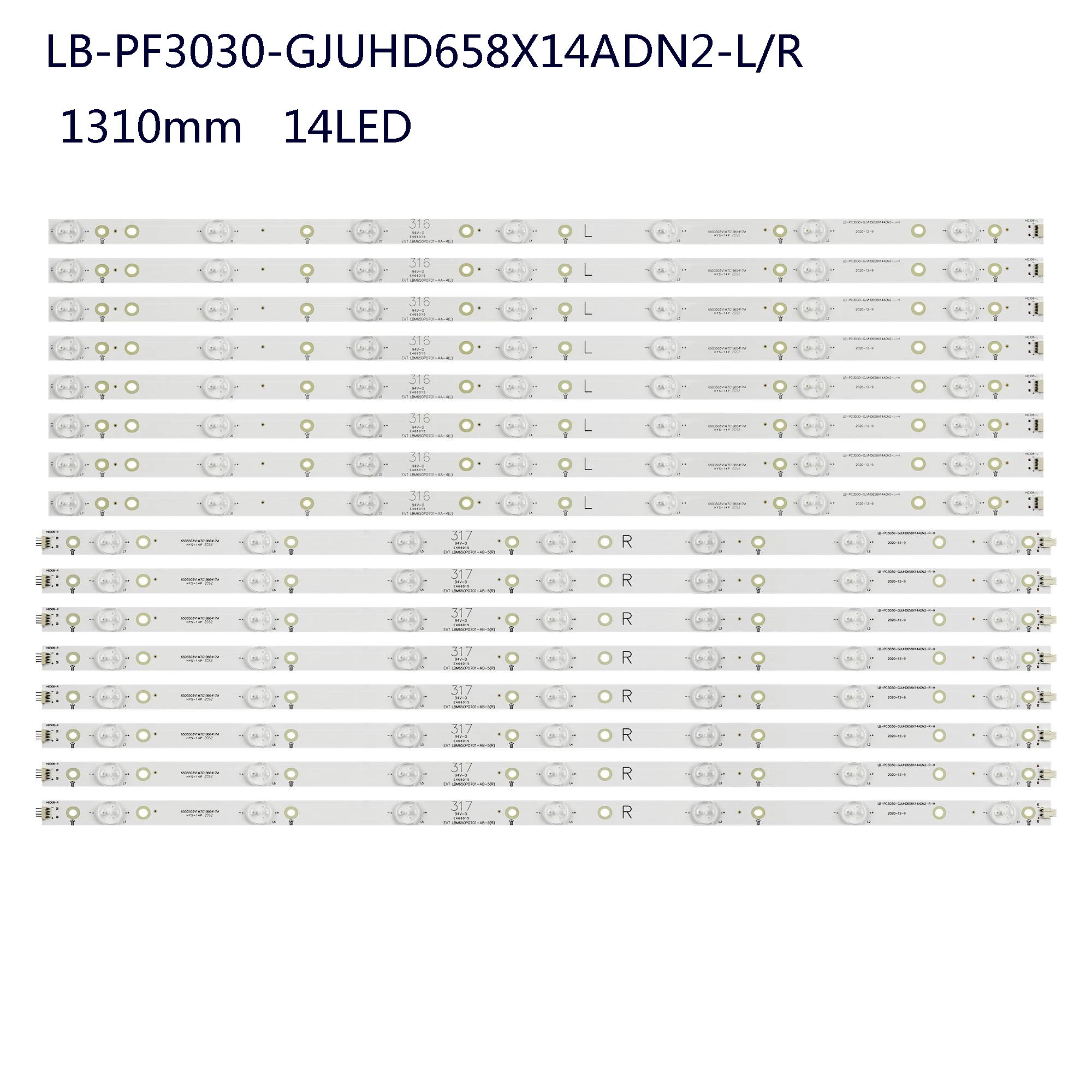 Светодиодный Подсветка полосы для 65PUS6121 65PUF6656 LD65P19U LB-PC3030-GJUHD658X14ADM2-L/R-H B GJD2P5658X14UHD