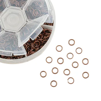 

Fixed Mixed Metal Color Transparent Round 6 Grid Plastic Box 1mm-0.7mm Iron Open Jump Rings 10mm-4mm (About1600PCS)