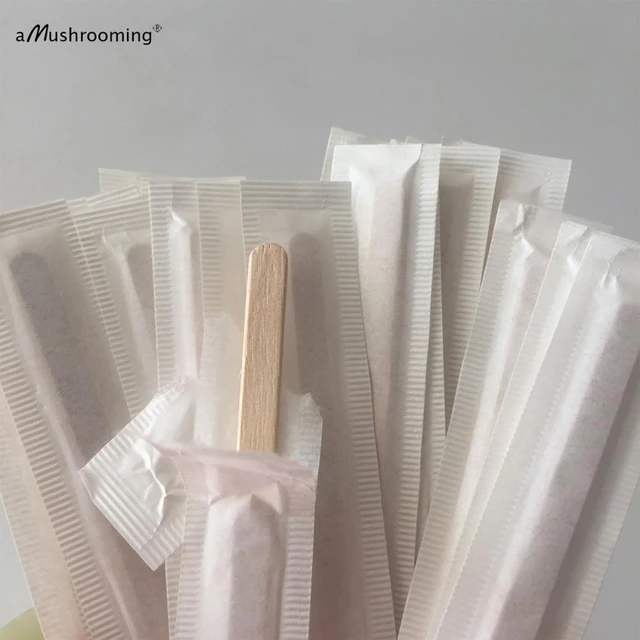 Coffee Stirrers Wood Stir Sticks Thick Individual Wrapped Drink Stirrer for  Tea Beverage, Corn Dog Stick Craft Stick 200PCS 