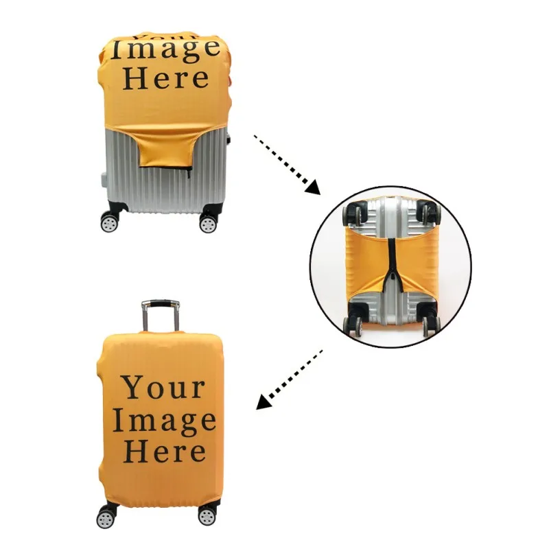 Customize Your Image / Name / Logo Luggage Cover Suitcase Protective Covers Elastic Anti-dust Case Cover For 18-32 Inch Trolley